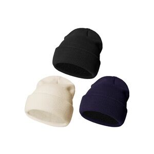 🆕Kids Cozy Beanie Set - Black, Cream, and Blue
